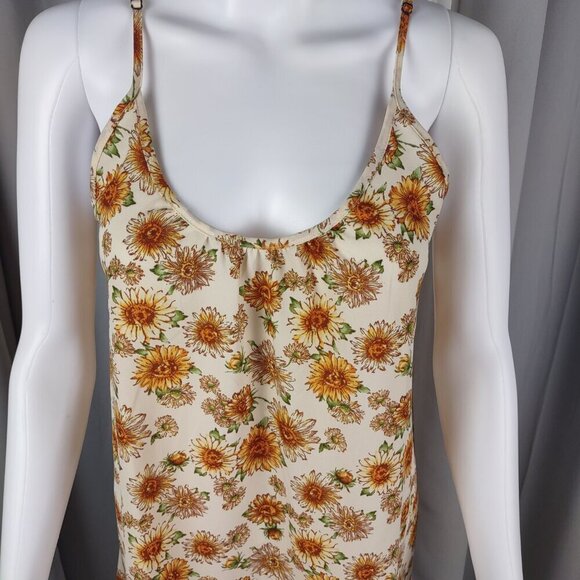 Forever 21 Sunflower Floral Mini Slip Dress Chiffon Style Size Small - Picture 3 of 11
